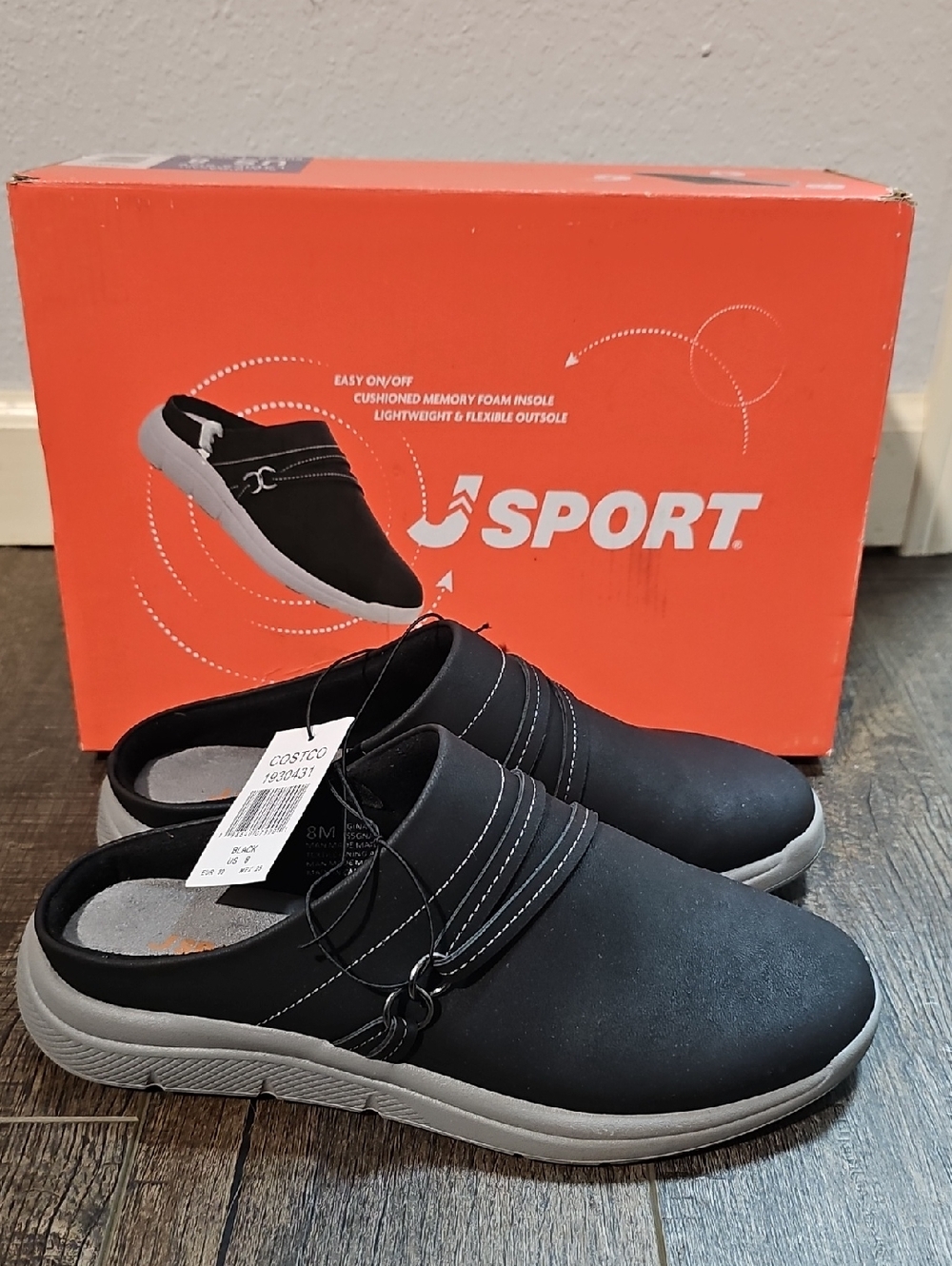 J Sport Gina Style Women's 8 Black Slip-On Shoes New In Box